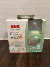 2 Baby Bottles Plastic NUK Simply Natural 5 oz Breast And Bottle 0 m Slow Flow