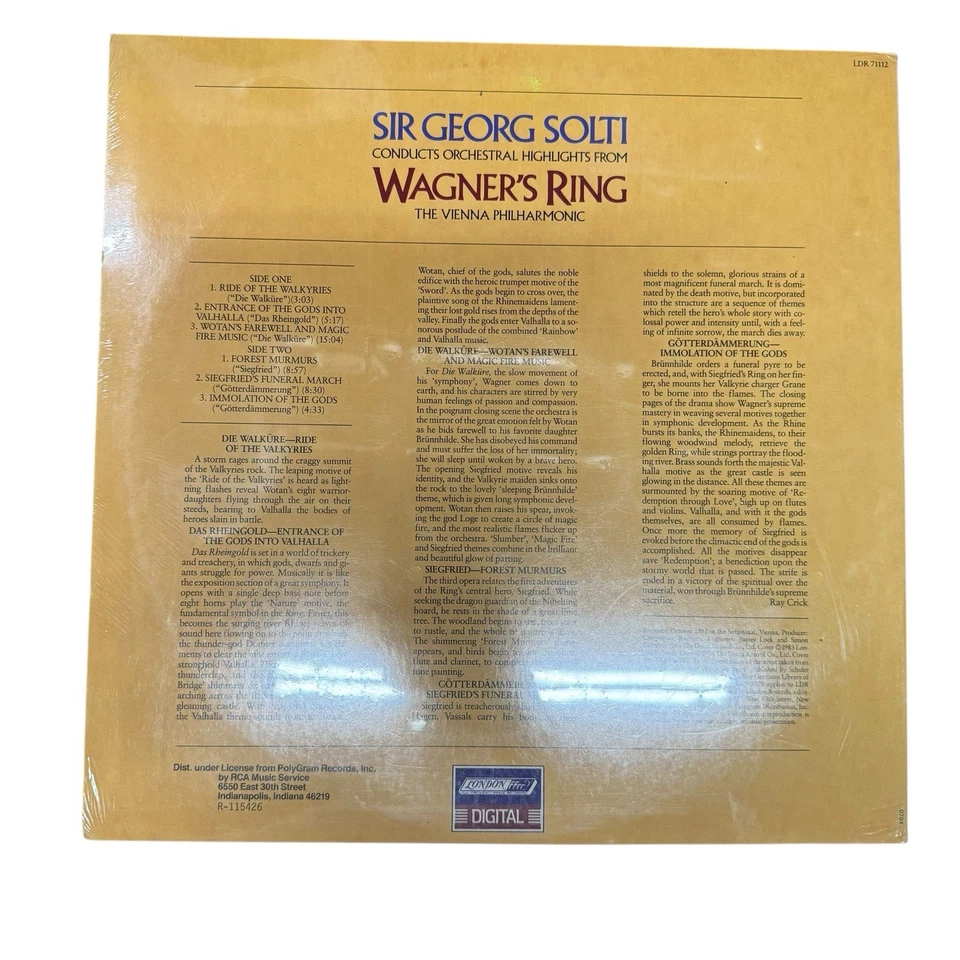 Sir Georg Solti Vienna Philharmonic Wagner's Ring 1983 London Digital LDR71112 - Image 2 of 2