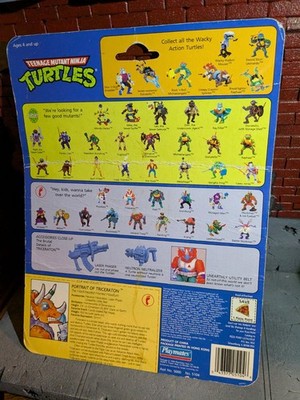 TMNT TEENAGE MUTANT NINJA TURTLES 1990 TRICERATON FULL CARDBACK 