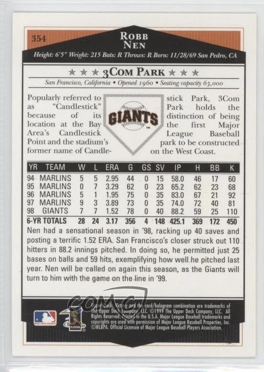 1999 Victory Robb Nen #354 - Image 2 of 2