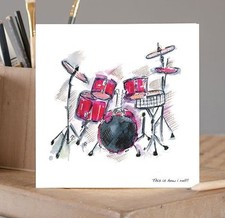 "This Is How I roll" - Music Gift - Drum Kit Greetings Card - Drum Kit Card