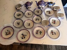 1930's era Antique 19pc. Child's Disney Mickey Mouse Tea Set Japan Lustreware