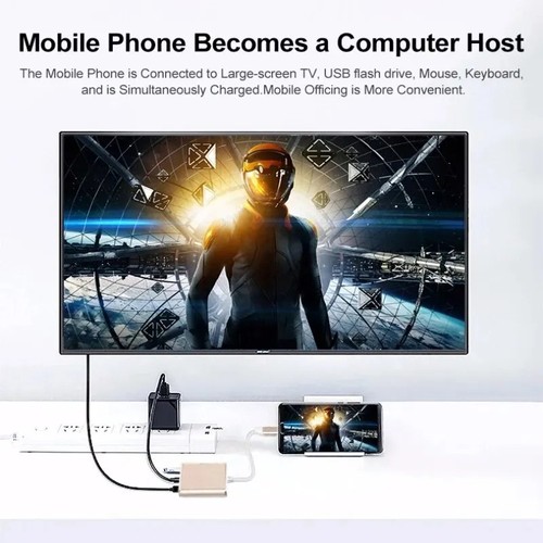 3 In 1 Usb-C Usb Hub Male To Female Hdmi-Compatible 4k For Macbook Air Converter - Picture 4 of 9