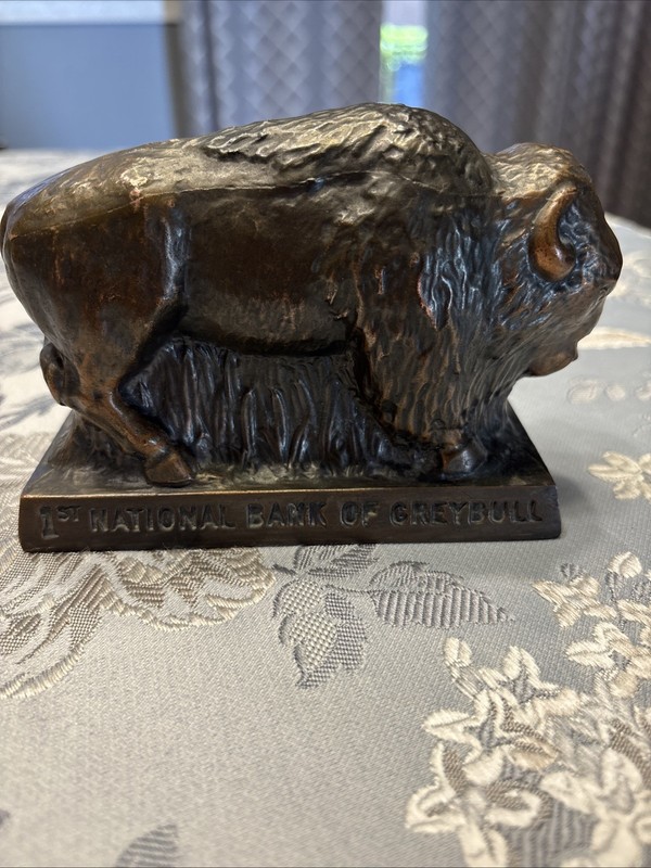 Vintage Bison Brass Bank 1st National Bank of Greybull 