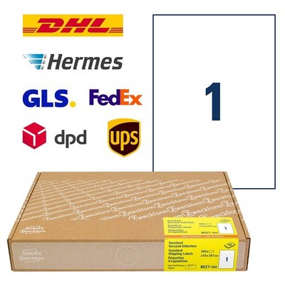 AVERY Zweckform Versandetiketten weiß 21,0 x 29,7 cm, 300 Blatt