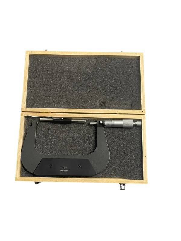 4-5" Precision Outside Micrometer 0.00001" Carbide Tipped Good Condition*409