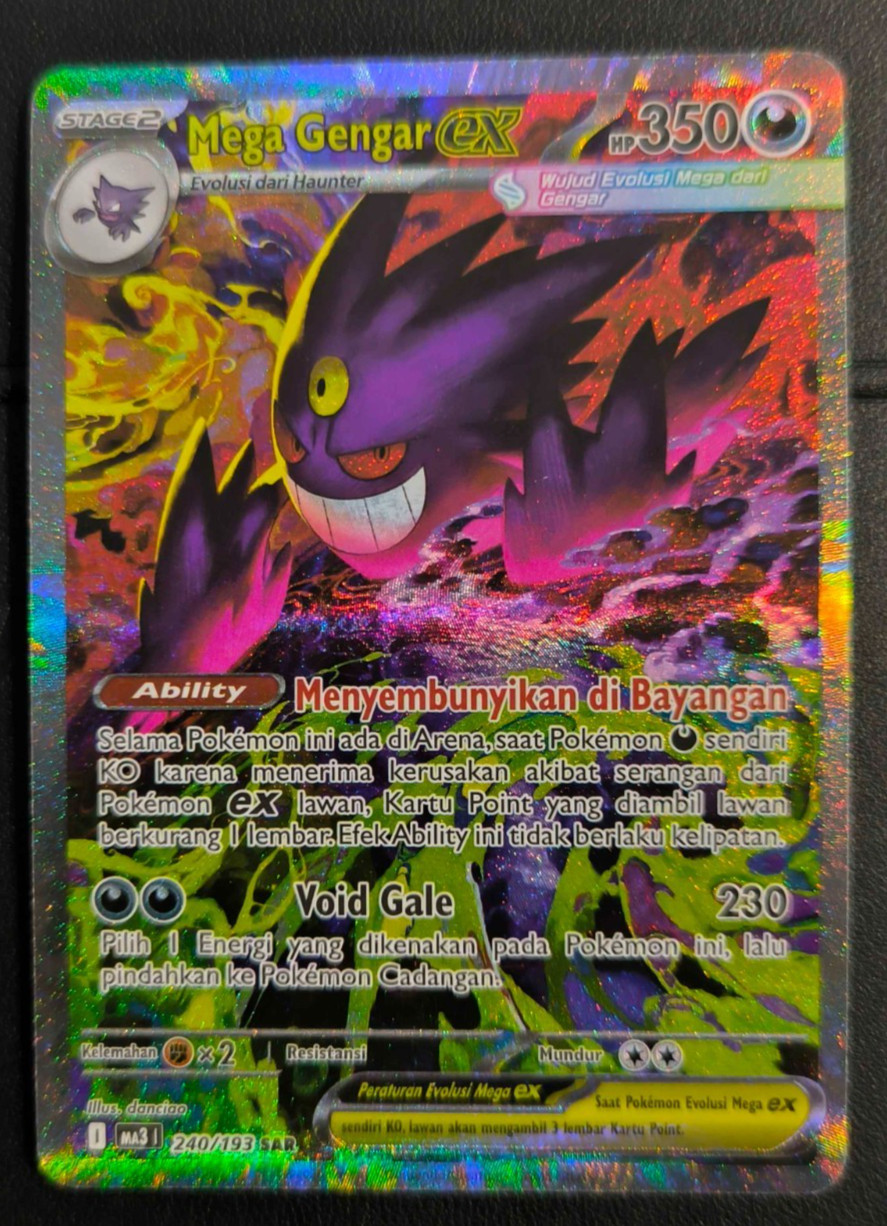 Mega Gengar ex MA3 240/193 SAR SIR Ascended Heroes Mega Dream Pokemon Indonesia