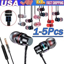HIFI Bass Stereo Wired Earbuds Headset In-Ear Earphone Headphone MIC 3.5mm USB-C