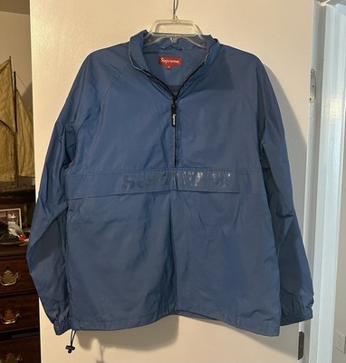 SS17 Supreme Reflective Half Zip Pullover Jacket 3M Blue Size M