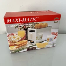 NOS Vintage Maxi-Matic 2 Slice Pastry Toaster White RT-5W