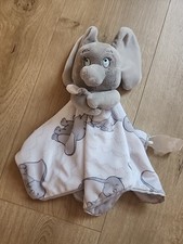 Disney Baby Dumbo Lovey Plush Elephant Soft Toy Security Blanket Gray White