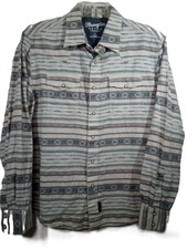 Wrangler Retro Premium Wester Shirt Men L Beige Snaps Long Sleeve