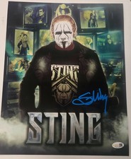   WCW TNA WWE AEW THE ICON STING SIGNED 11X14 METALLIC JSA CERT!!