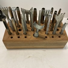 Craftool Leather Punch 33  Pieces with Wood Stand
