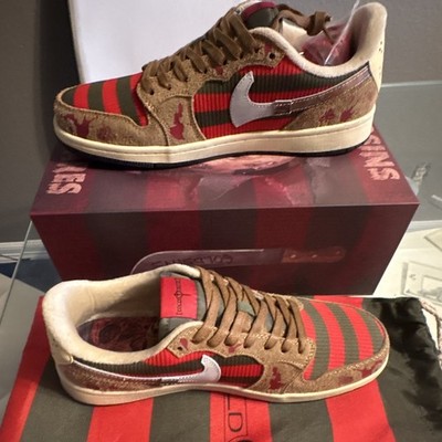 ColdSins Nightmares Custom Jordan 1 Low Size 12 US  Freddy vs Jason