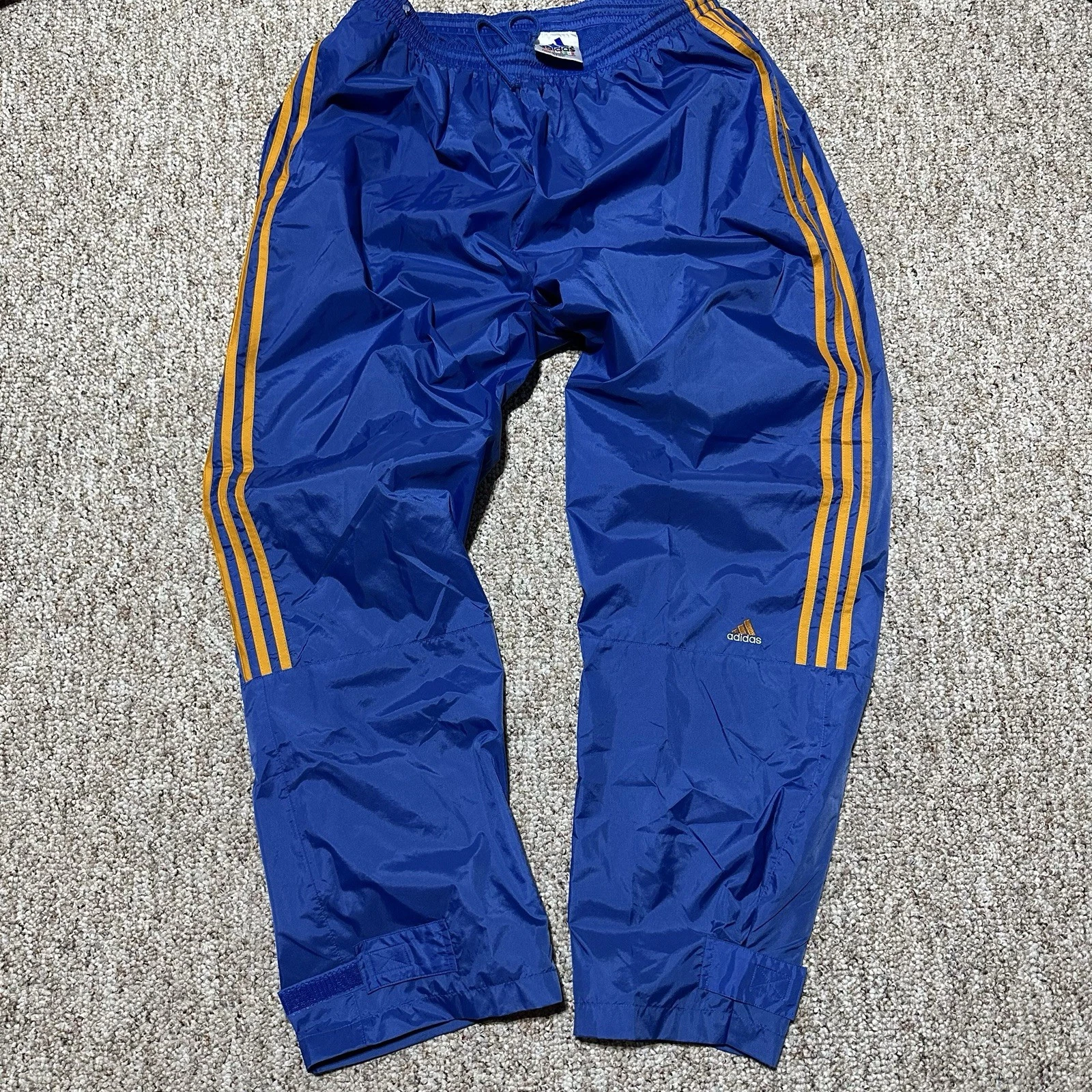 Vintage Adidas Sweat Track Pants Mens XL Blue Orange Mesh Lined EUC