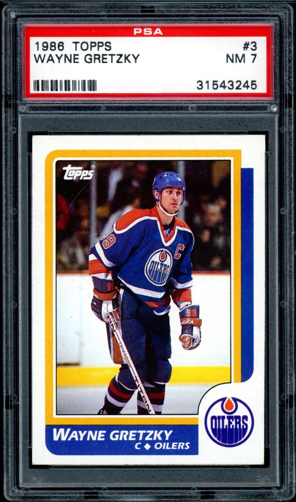 1986-87 OPC O PEE CHEE NHL #3 Wayne Gretzky Graded PSA 7 N-MINT Edmonton Oilers