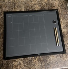 Black Monthly Chalk Board with Two Chalk Pencils Magnet