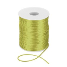2mm x 110 Yard Nylon Satin String Cord Beading Knotting Cord Yellow-Green
