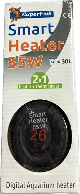 Superfish 2 in 1 Digital Smart 55w Aquarium Heater Thermometer Fish Tank Mini