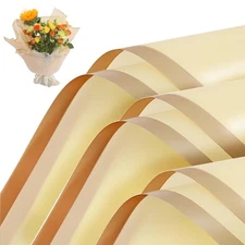 20 Sheets 22.8x22.8 inch Yellow Waterproof Floral Bouquet Wrapping Paper