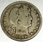 1899 P Barber Quarter Dollar 25 Cents Good Circulated Condition - 1858