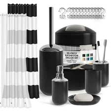 Bathroom Set - Black Bathroom Accessories Set, 20PC Bathroom Accessory Set, S...