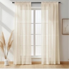 2 Panel Natural Linen Voile