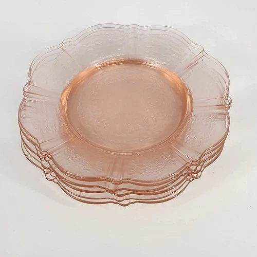6 Pink American Sweetheart Depression Glass Bread & Butter Plates 6" Vtg