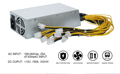Modular Mining Power Supply 2000W PSU For 8 Graphics GPU BTC Rig Ethereum Miner - Picture 2 of 5