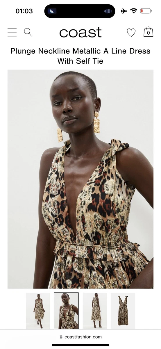 Plunge top line dress