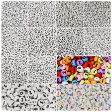 BeadTin Opaque 7mm Disc/Coin Number Beads 100pcs - Number/Style Choice