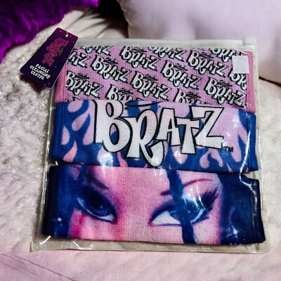 Bratz Purple Pink Facial Cleansing Cloths 3 Piece Set Y2K Vibe