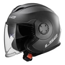 White, Small LS2 Helmets Infinity Solid Open Face Motorcycle Helmet with Sunshield 
