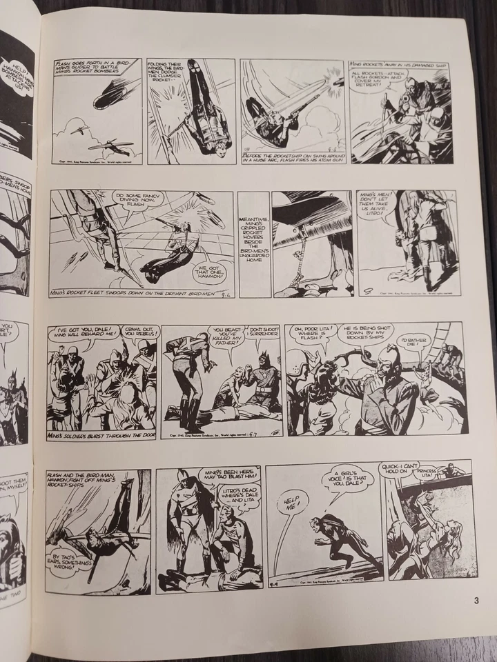 LOTE DE 4 PÁGINAS DIARIAS FLASH GORDON DEL CLUB DE CÓMICS DEL PACÍFICO GRAN TAMAÑO TPB AÑOS 1940-41 Foto 3 de 4