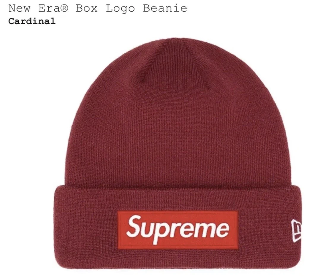 Supreme New Era Box Logo Beanie Cardinal Ordre Rouge Confirmé