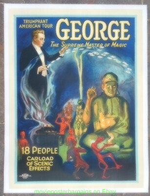 Grover Magic GROVER G. GEORGE MAGIC POSTER 1920's Linenbacked 20x27 Inch American ...