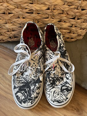 Vans x Marvel Womens Superhero Black White Cartoon Retro