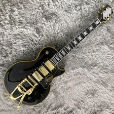 Custom Black Beauty Electric Guitar Solid Body Vintage Cream Binding HHH Pickups