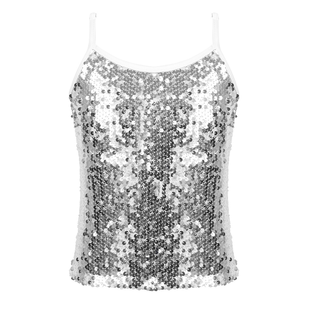 TiaoBug Kid Girls Sparkly Sequins Tank Top Ballet Dance Jazz Hip