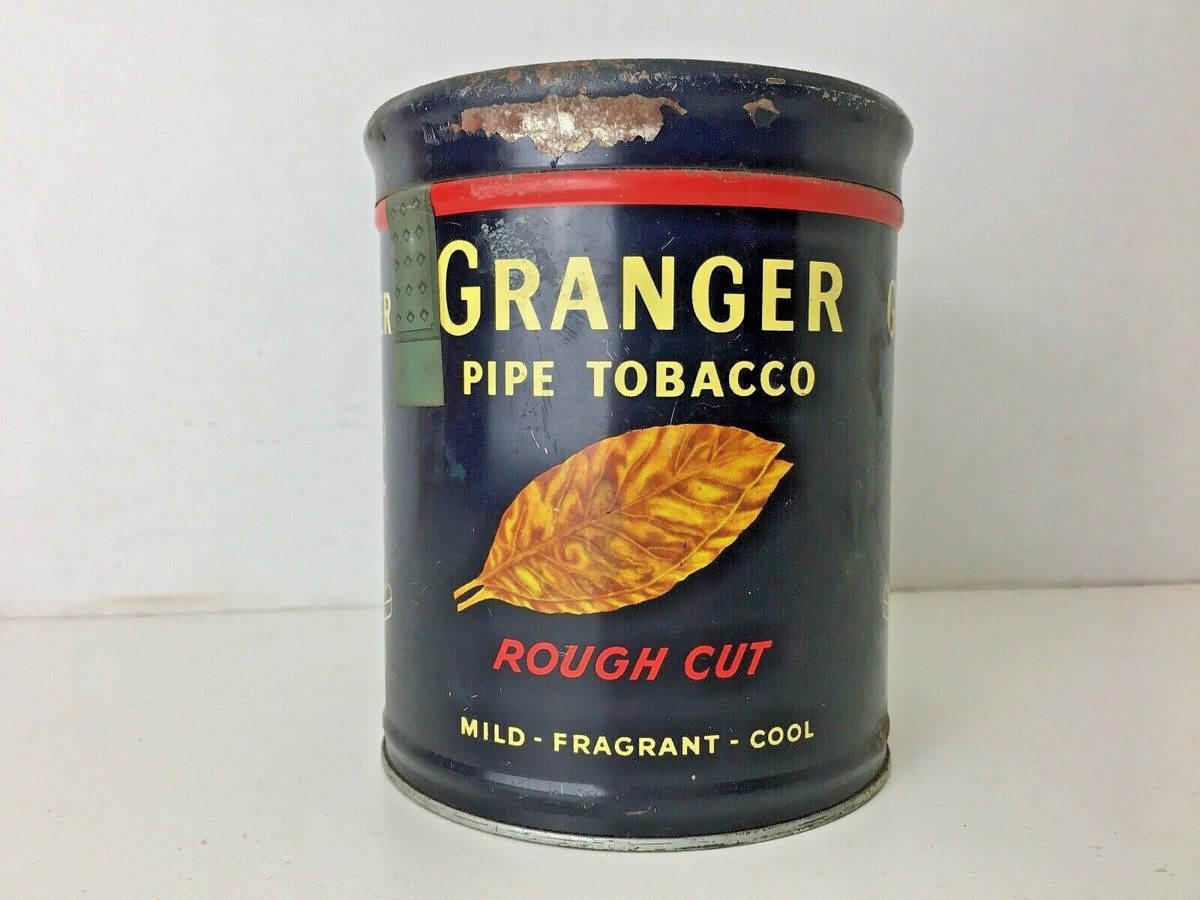 granger tobacco tin 7oz GRANGER* "TOBACCO TIN" c1950 Vintage