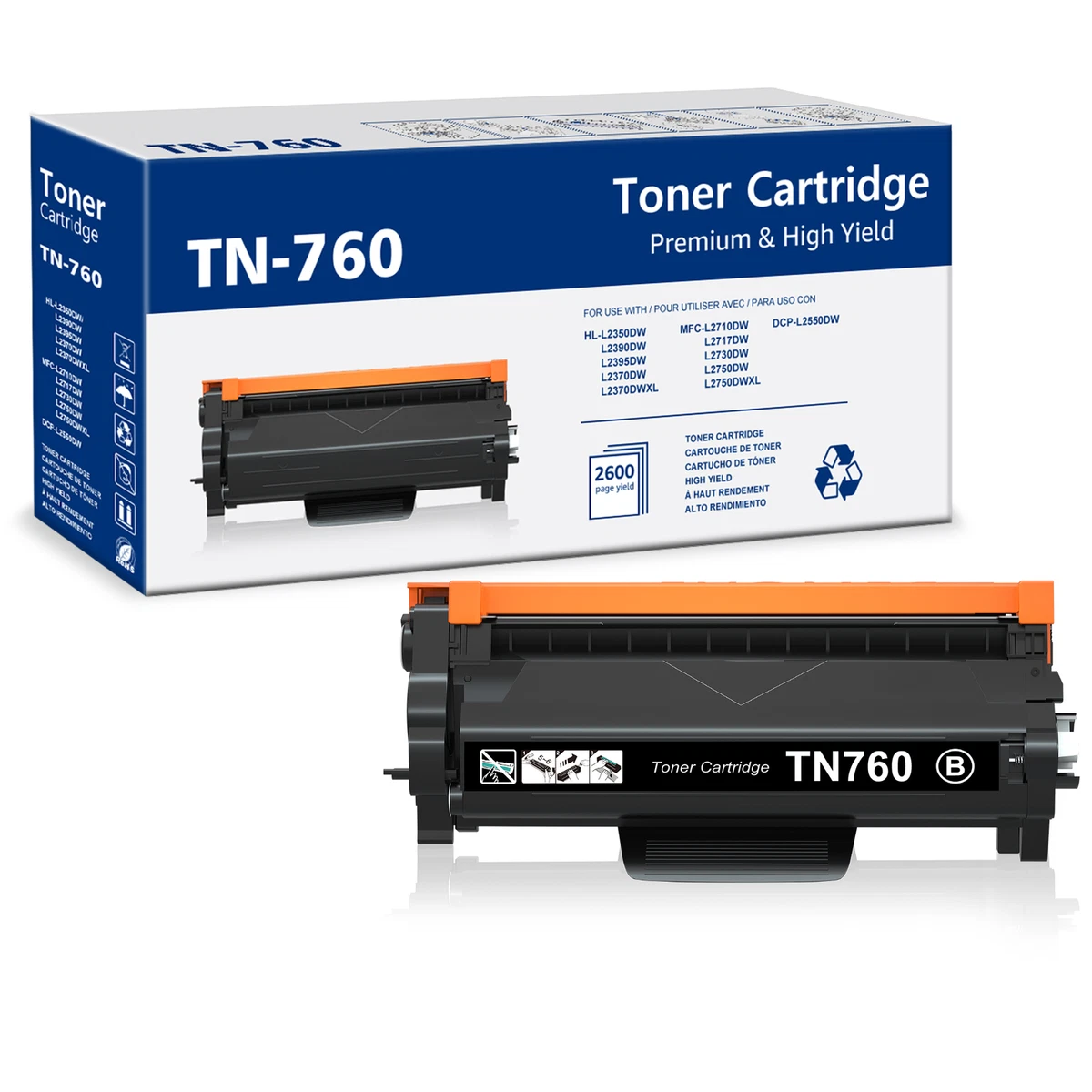 Brother MFC-L2710DW Printer Toner Cartridge, Black, Compatible, New