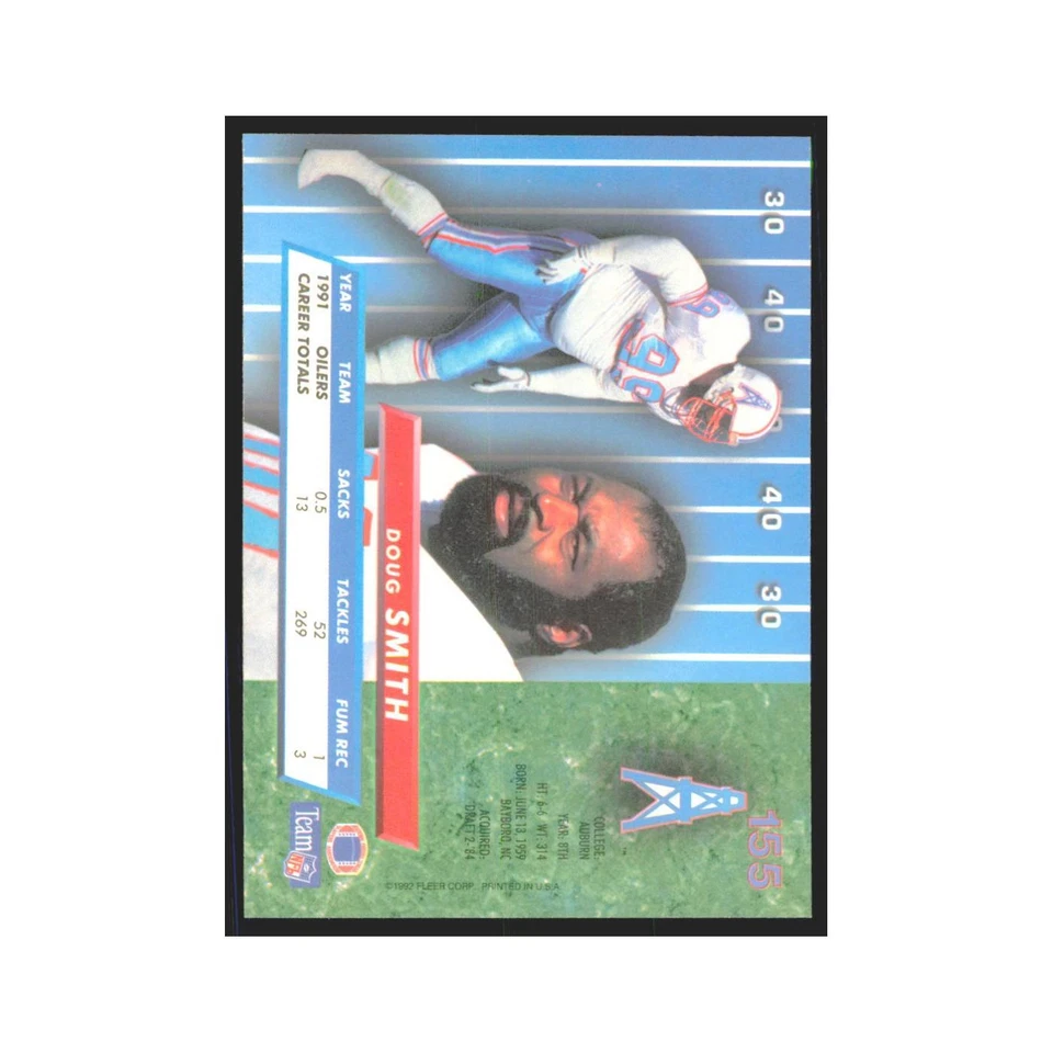 Doug Smith 1992 Fleer Ultra #155 Football Cards Football Card NM - Image 2 of 3