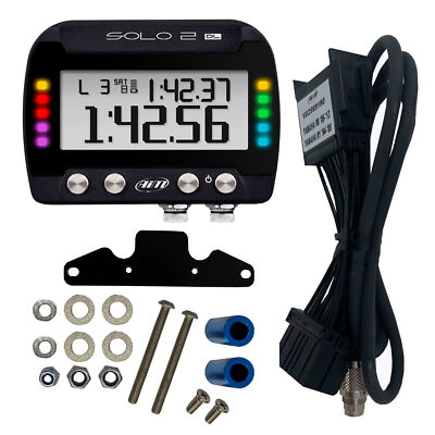 AiM Solo2 DL GPS Lap Timer Kit, inkl. Halterung + ECU-Kabel - Yamaha YZF R1 04-08