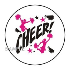 30 CHEERLEADING CHEERLEADER ENVELOPE SEALS LABELS STICKERS 1.5" ROUND