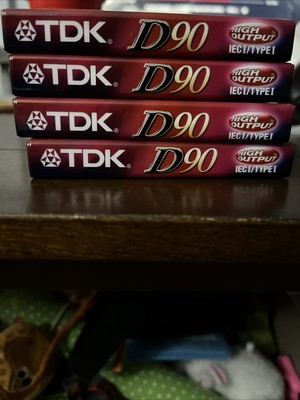 TDK D90 Blank Audio Cassette Tapes High Output  New Sealed (4)