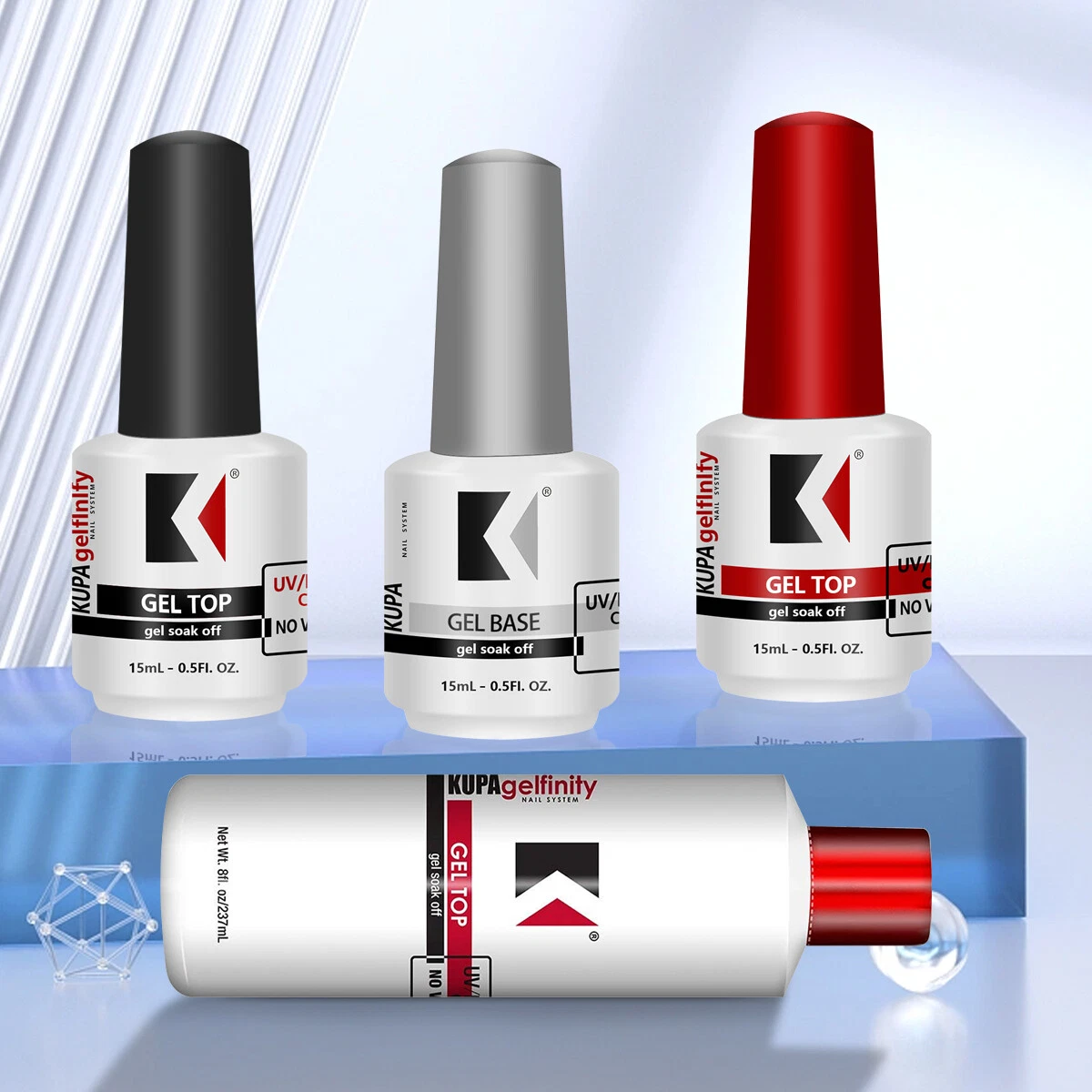 Kupa GelFinity Gel Base Foundation Gel Top Matte Gel Polish Top Coat-Soak  Off Na