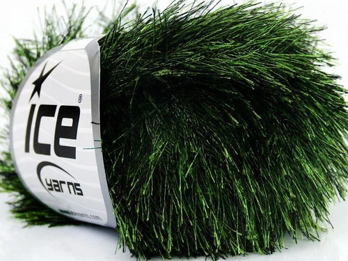 Evergreen Eyelash Yarn Ice Green & Black FunFur 36647 50g 65y