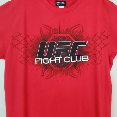 UFC Fight Club T-shirt MMA Soft Cotton Mens Size M Red Black New 