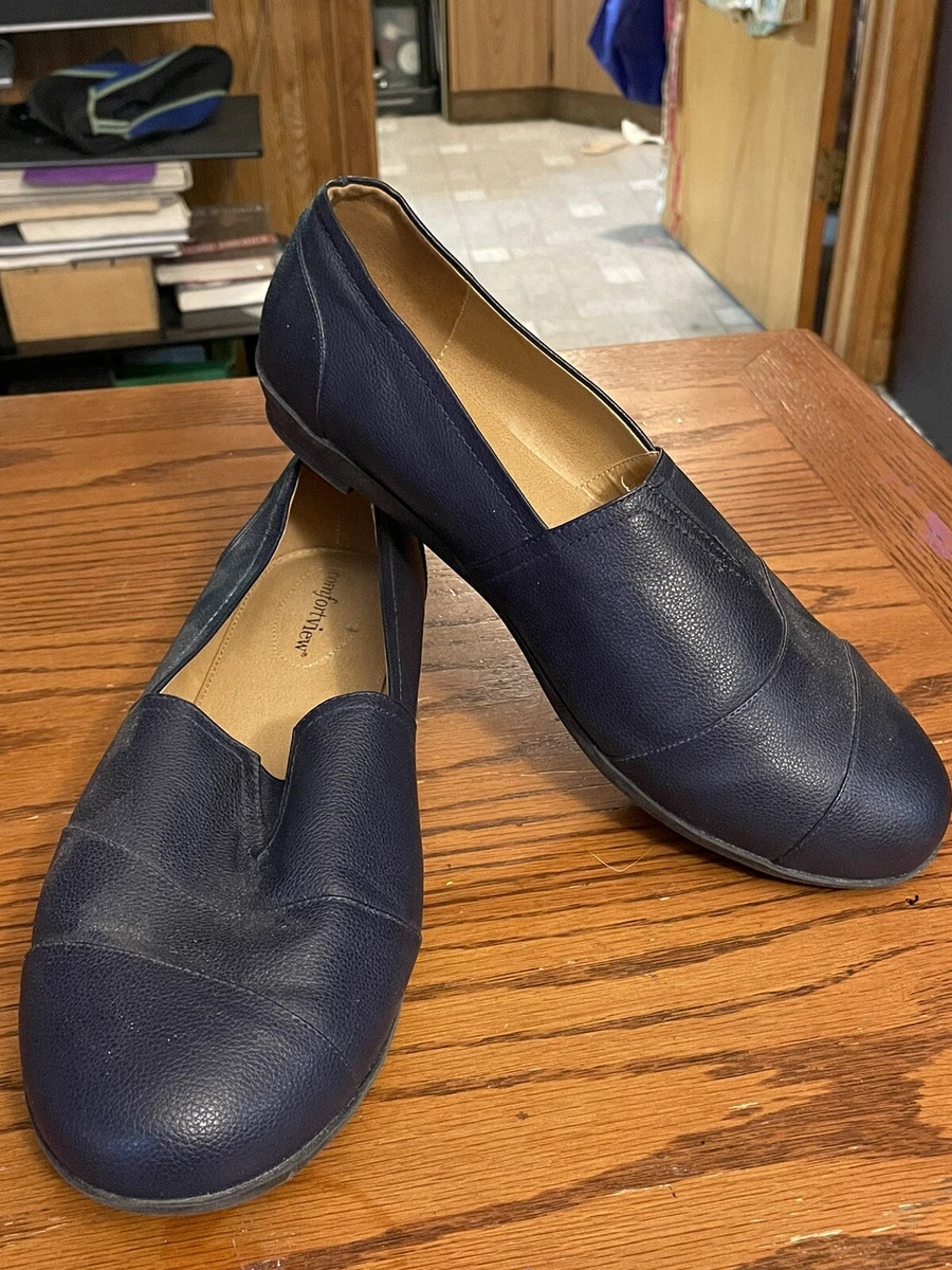 COMFORT VIEW womens shoes size 11 WW slip on flats elastic V insert | eBay